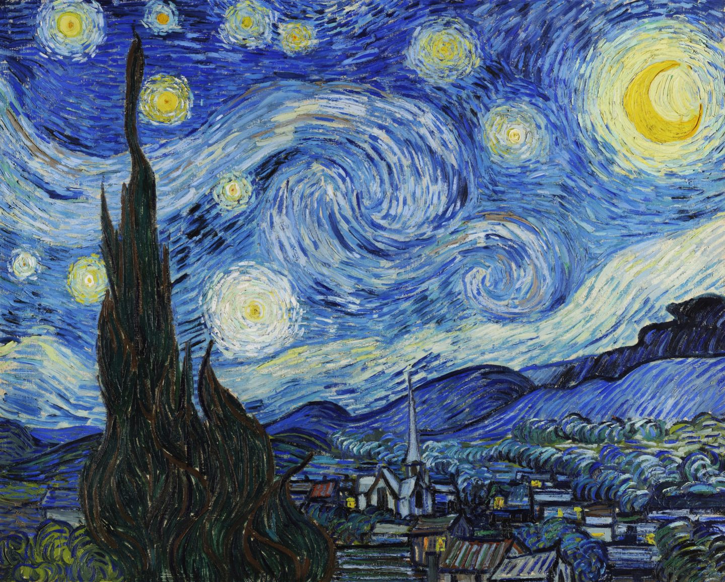 The Starry Night (1889) by Vincent Van Gogh. Original from Wikimedia Commons. Digitally enhanced by rawpixel.